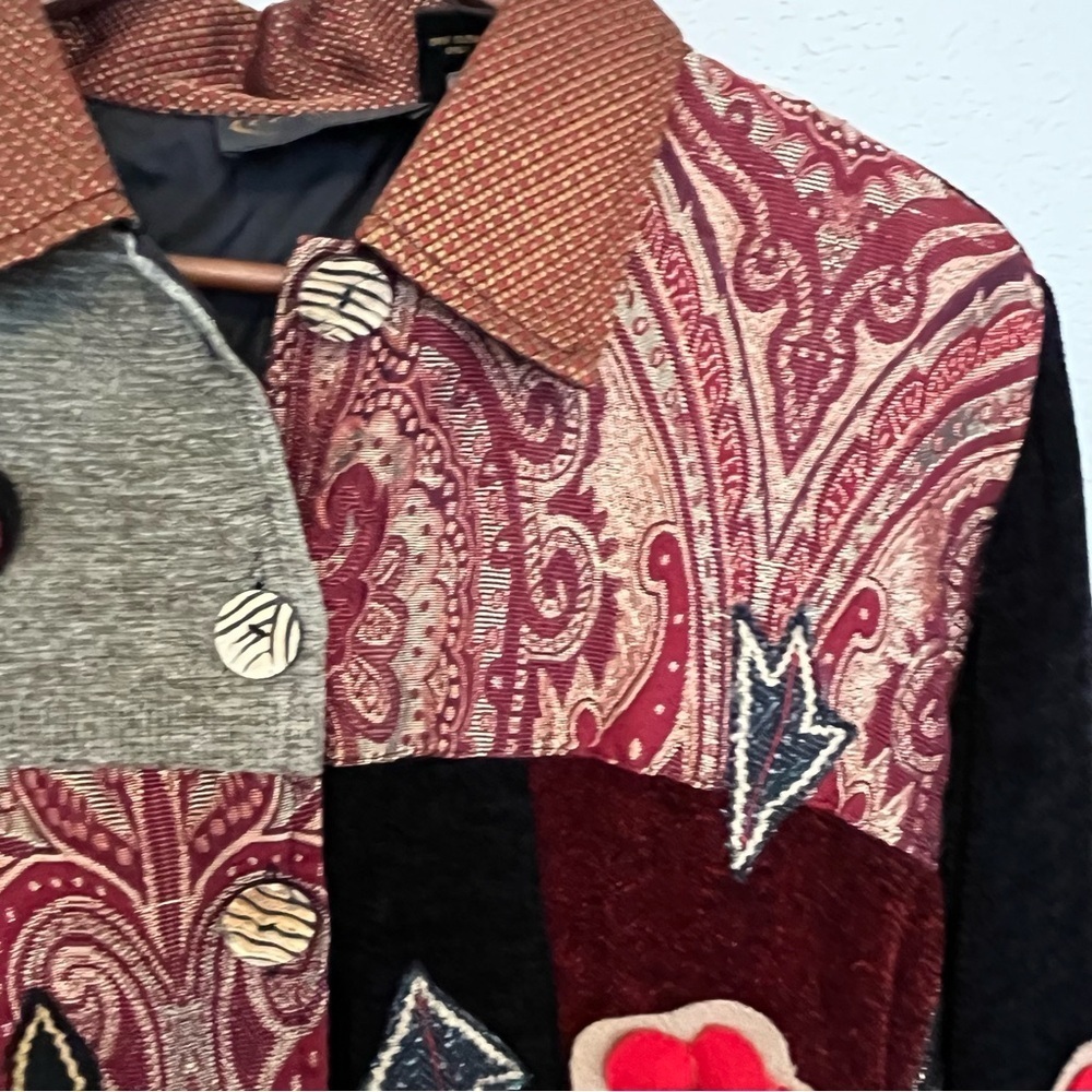 Alex Kim by Allure Vintage Boho Patchwork Button Down Jacket or Blazer Size XL - Picture 5 of 16
